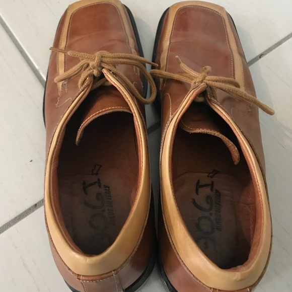 🎇Host Pick🎇 Made in Italy Two-tone Cognac/tan Square Toe Shoes - euro size 41 - Picture 4 of 10